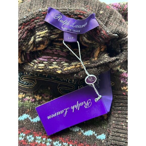 Ralph Lauren Purple Label Fair-isle Knit Embroidered Sweater S IT NWT $2490 - Picture 11 of 12